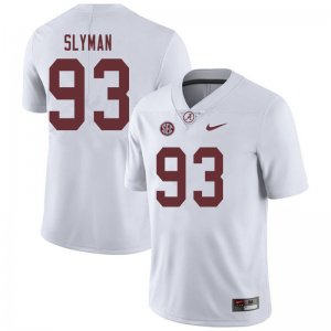 NCAA Men's Alabama Crimson Tide #93 Tripp Slyman Stitched College 2019 Nike Authentic White Football Jersey BN17G16BA